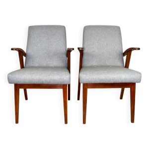 Ensemble de fauteuils et chaises vintage 300-123, design M. Puchała - chevrons gris