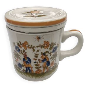 Tasse à infusion, tisanière Berger décor Moustiers
