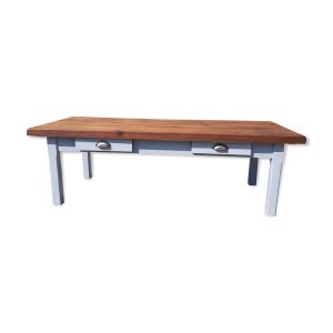 Table basse cérusé vieux gris