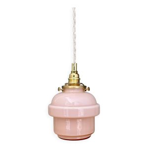 Suspension globe vintage en opaline rose