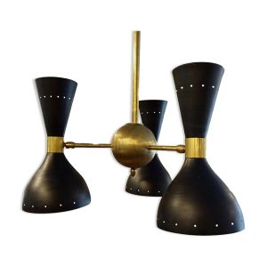 Lustre moonlight 3 bras noir