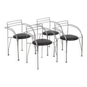 4 Chaises / Fauteuils Lune d’Argent par Pascal Mourgue pour Fermob 1980