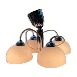 Lustre italien en opaline et plexiglas 70’s