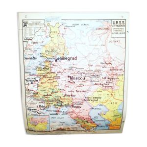 Ancienne carte scolaire Vidal Lablache 34 URSS