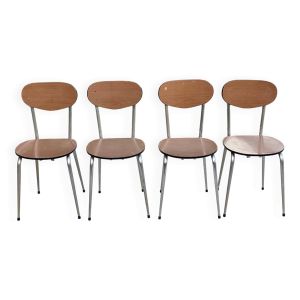 4 chaises de cuisine en formica marron