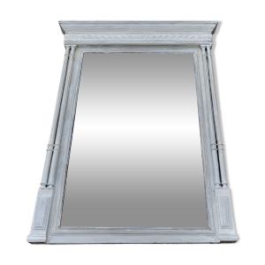 Grand miroir ancien style trumeau à fronton mouluré – 127 cm