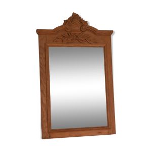 Miroir sculpté en chêne massif Art déco 1930's