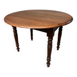 Table ronde ancienne avec 4 rallonges