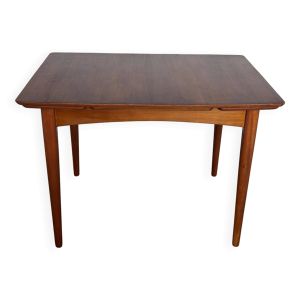 Table à manger scandinave – plateau en placage de teck, extensible