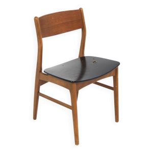 Chaise scandinave en teck en skaï, Danemark, 1960