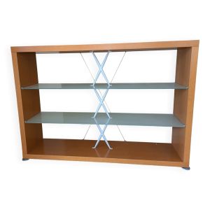 Etagère Designer Pascal Mourgue - en verre trempé et bois - Cinna Roset