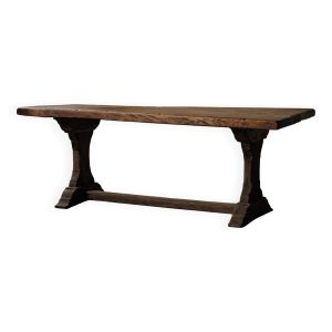 Table de monastère en chêne massif, France, 1900