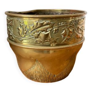 Cache-pot en laiton années 70-80