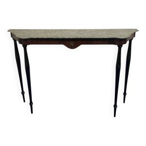 Elégante Console en marbre et palissandre Italie 1950