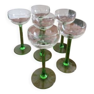 Lot de 6 verres à pied vin blanc d'Alsace