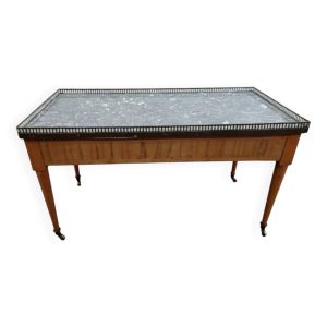 Table basse en merisier style Louis XVI dessus marbre