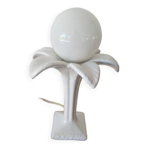 Lampe palmier en céramique blanche, 1980