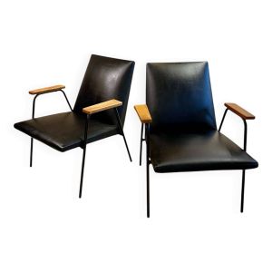Paire de fauteuils « Robert » par Pierre Guariche pour Meurop 1962