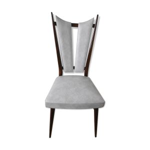 Chaise en skaï blanc des années 60-70
