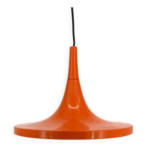 Suspension tulipe orange en tôle formé – style Space Age, années 70