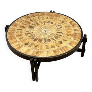 Table basse Herbier, Roger Carpon, Vallauris, France, 1970