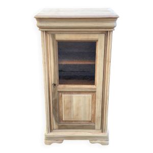 Vitrine bonnetière Louis Philippe rénovée en merisier brut