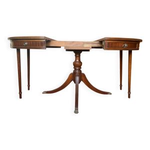 Table ronde Marways en acajou, avec rallonge