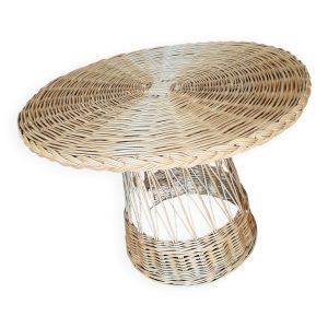 Table basse vintage en osier