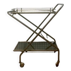 Desserte vintage laiton et verre