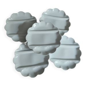 Ensemble de 5 assiettes à asperges porcelaine Lafarge Limoges France