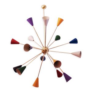 Lustre sputnik 16 bras multicolore