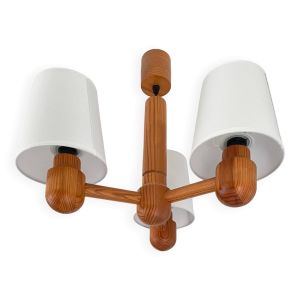 Lustre en bois de pin scandinave des années 70