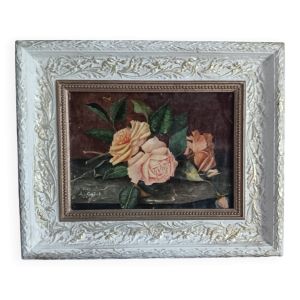 Tableau nature morte bouquet de fleurs