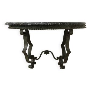 Console murale en fer forgé et marbre