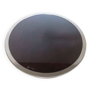 Grand plateau en méthacrylate marron ambré - Felice Antonio Botta - Italie - Années 1970