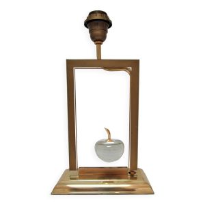 Lampe ''pomme'' le dauphin verre métal doré