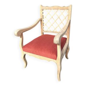 Fauteuil style anglais dossier croisillons