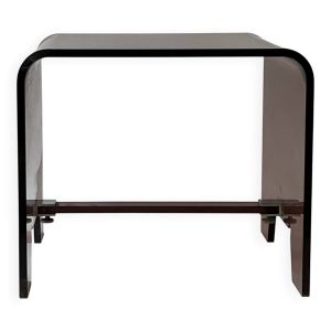 Table d'appoint, chevet en plexiglas fumé, Roche Bobois 1970