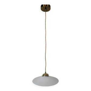 Suspension vintage en opaline blanche