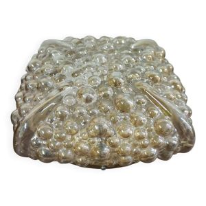 Lampe en verre bullé ambré lampe murale ou lampe à poser