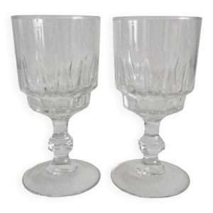 2 verres à eau grands verres à vin rouge en verre Luminarc Lance vintage