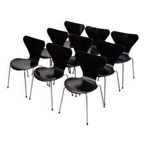 Ensemble vintage 3107 chaises papillon design Arne Jacobsen pour Fritz Hansen