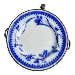 Assiette chauffante antique en ceramique et metal james dixon and sons shef