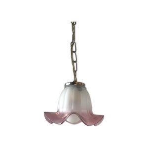 Luminaire vintage en verre fleurs