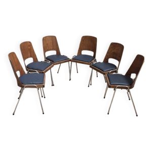 6 chaises Baumann modèle Manhattan, 1970