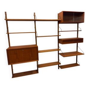 Meuble mural scandinave vintage en teck par Poul Cadovius pour Royal System