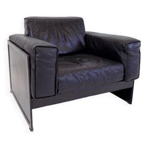 Fauteuil lounge en cuir Matteo Grassi Korium KM 3/1 par Tito Agnoli, 1980