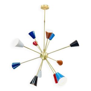 Lustre spoutnik multicolore du milieu du siècle