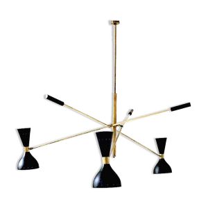Lustre balancier moonlight 3 bras noir