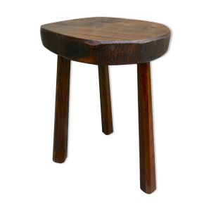 Tabouret tripode en bois brut